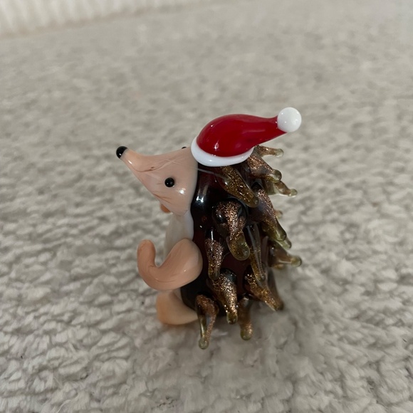 SET OF 2 PIER 1 IMPORTS TINY BLOWN GLASS CHRISTMAS HEDGEHOG DECOR NWTSET OF 2 - Picture 10 of 16